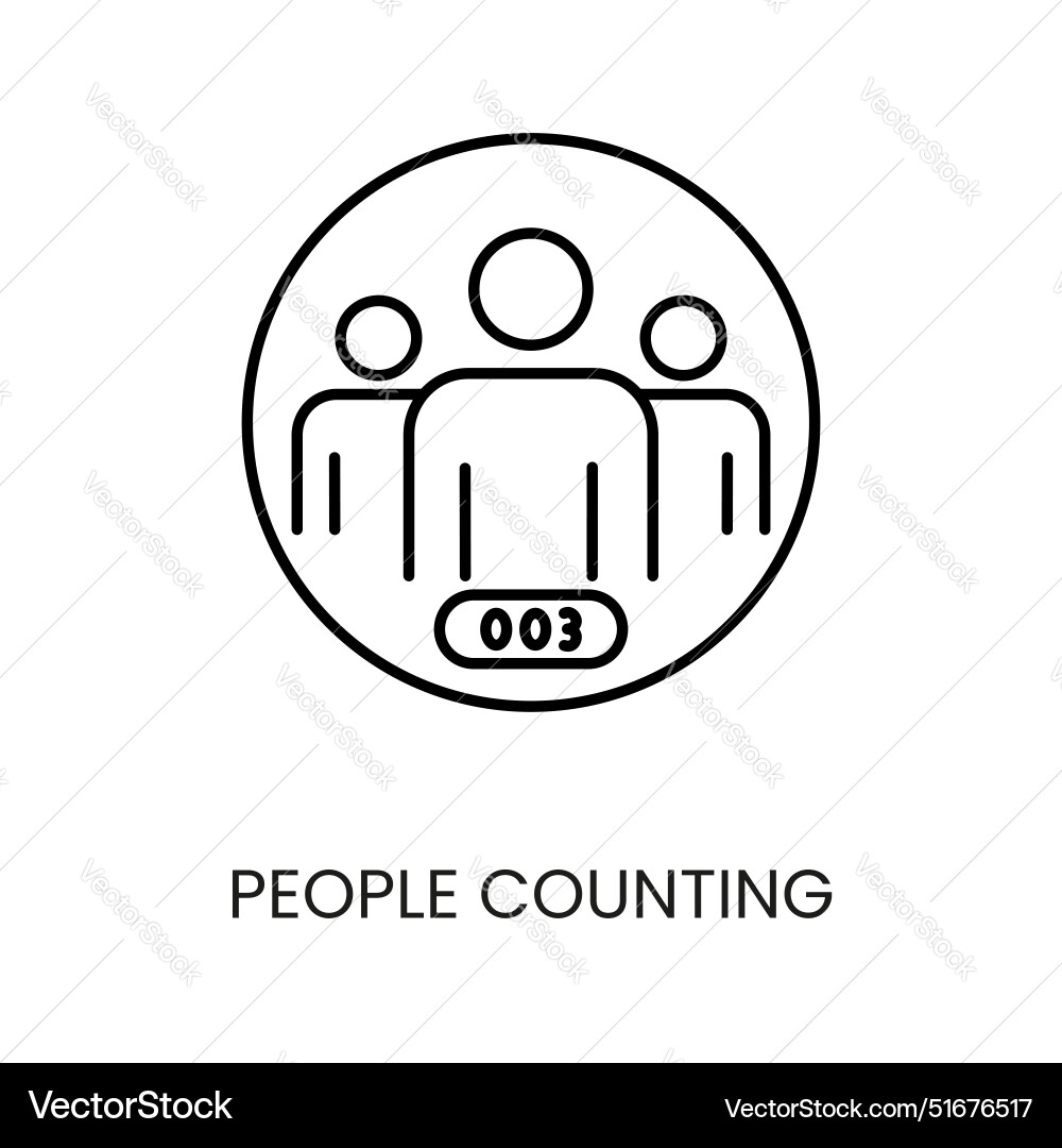 People counting line icon with editable Vector Image