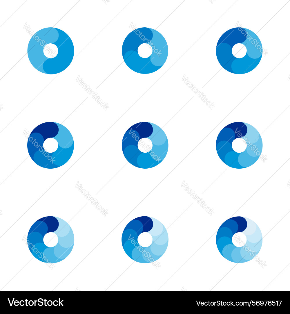Set of circle pie charts financial analysis data Vector Image