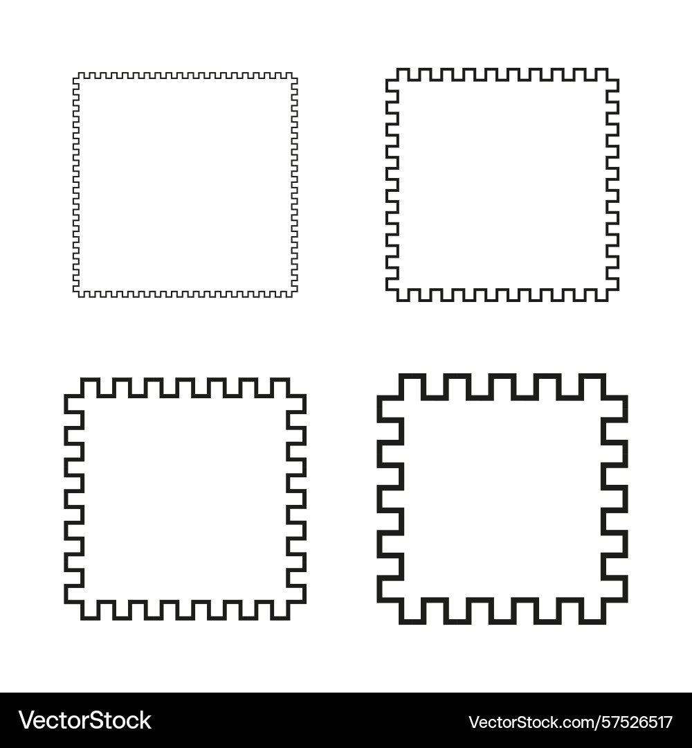 Square frame icons pixel border variants Square frame icons pixel border variants vector image