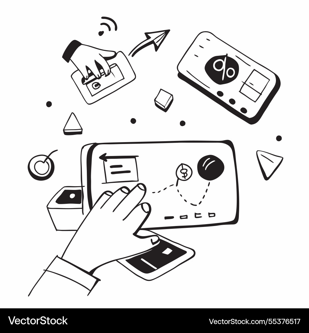 Tablet with holographic ai qa and dashboard icons vector image