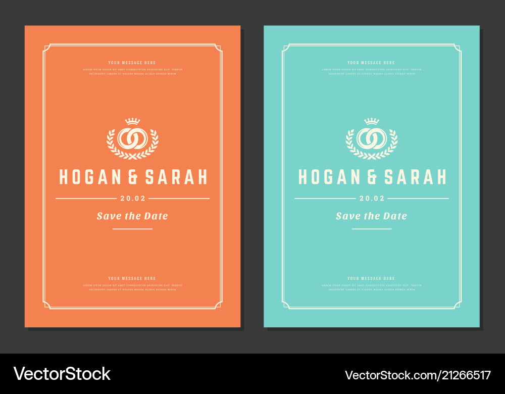 Wedding save the date invitations cards design Wedding save the date invitations cards design vector image