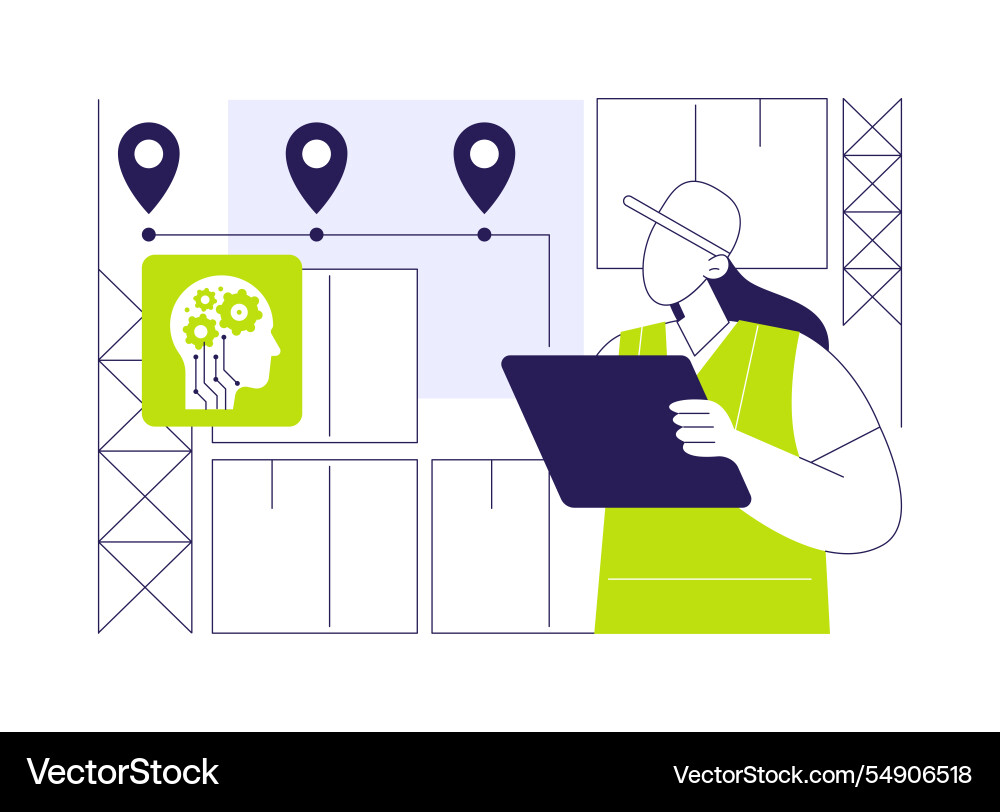 Ai-driven inventory automation abstract concept Ai-driven inventory automation abstract concept vector image