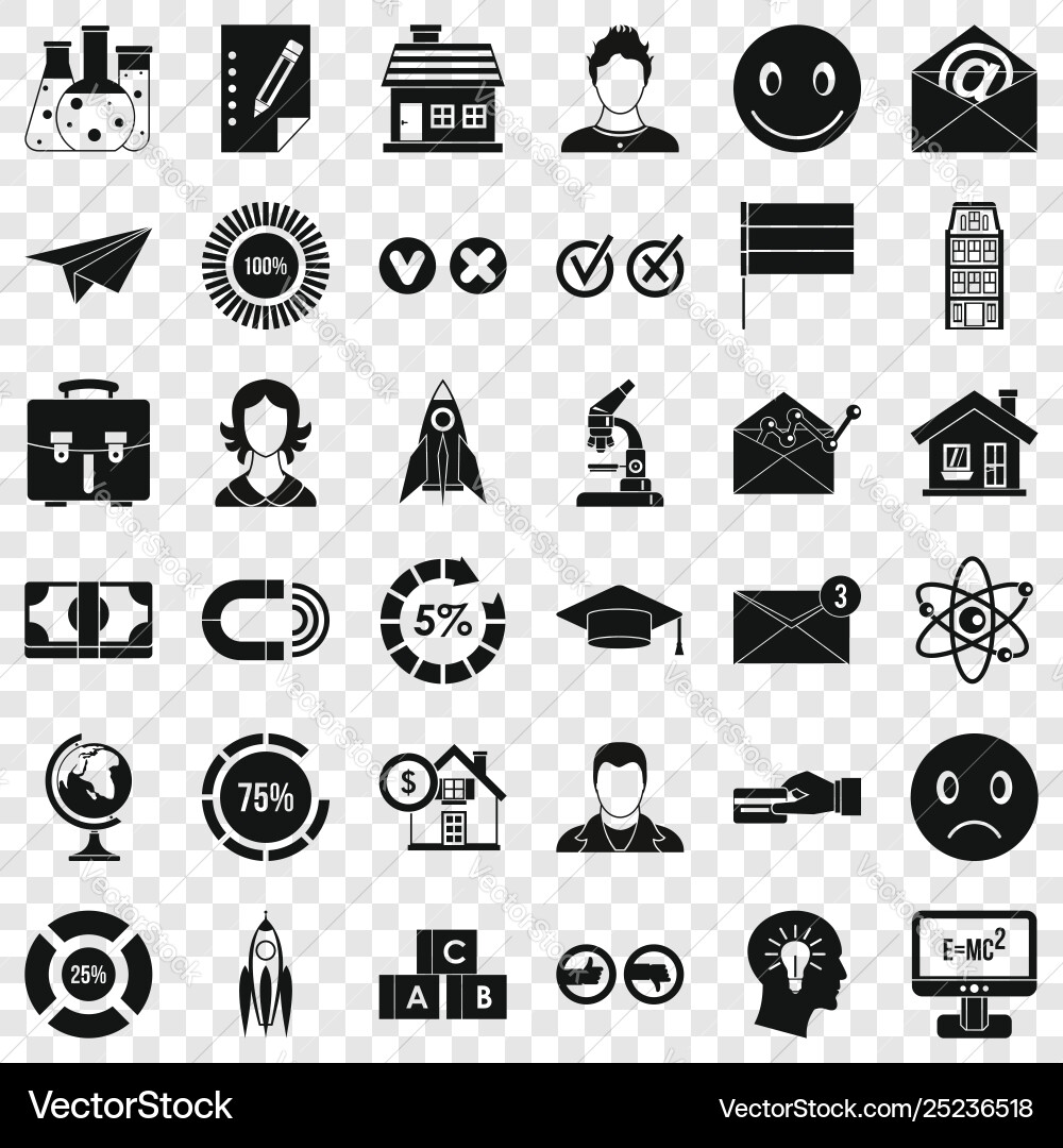 Computer learning icons set simple style Vector Image