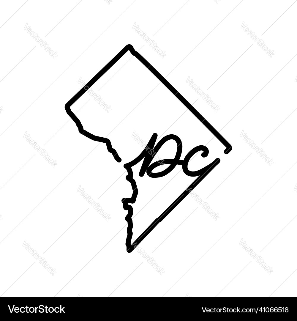 District of columbia outline map District of columbia outline map vector image