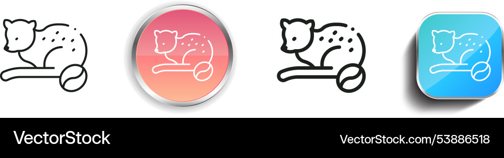 Ferret icon thin linear regular and button style Ferret icon thin linear regular and button style Vector Image