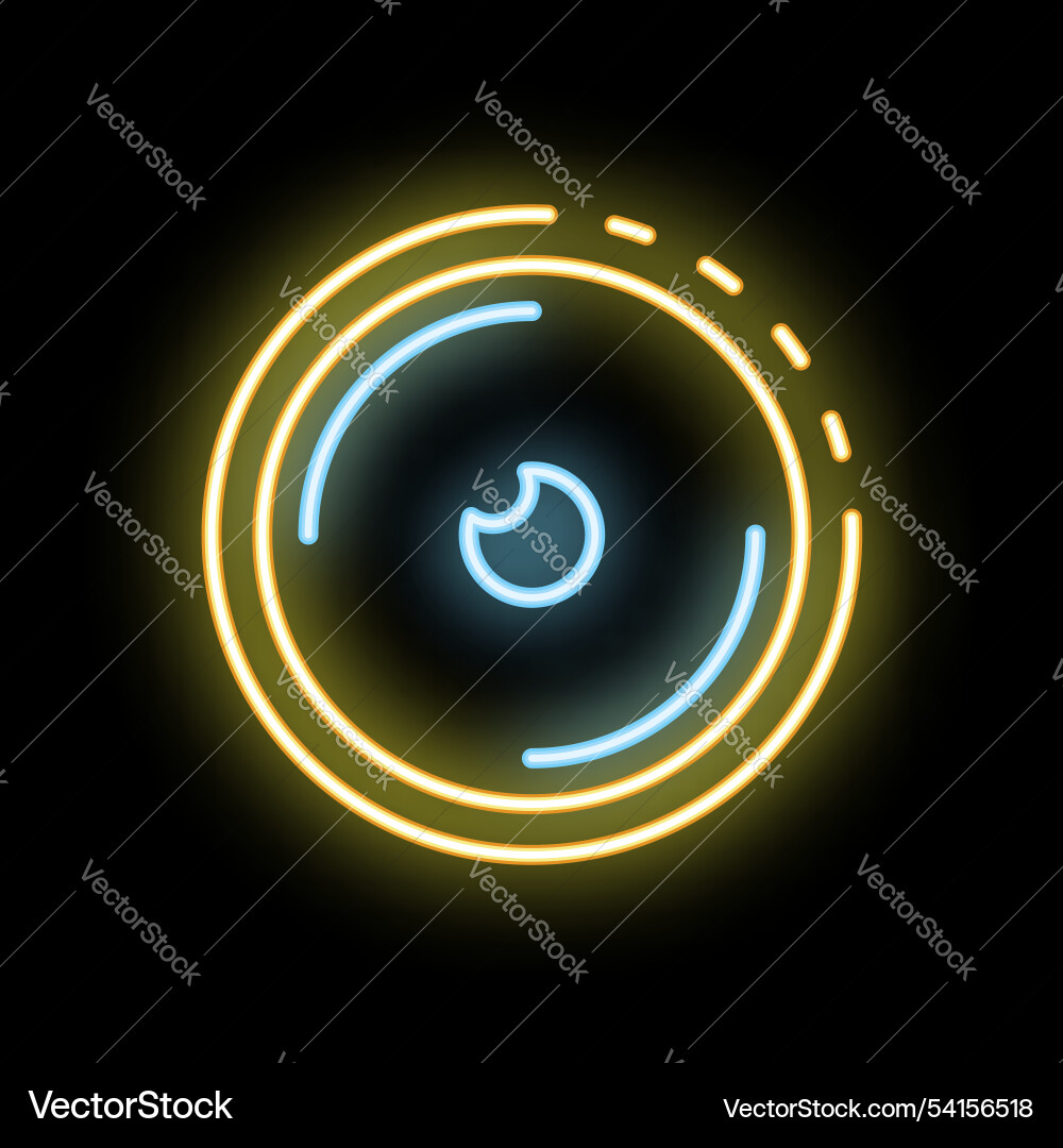 Neon icon of loading symbol with rotating circles Neon icon of loading symbol with rotating circles Vector Image