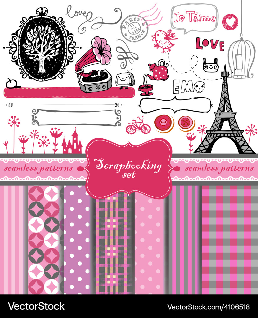Vintage Scrapbook Elements Royalty Free Vector Image