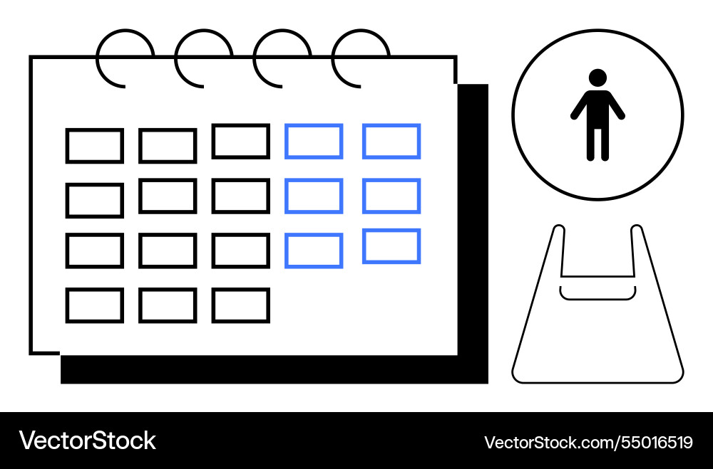 Calendar pages user icon and document Calendar pages user icon and document vector image