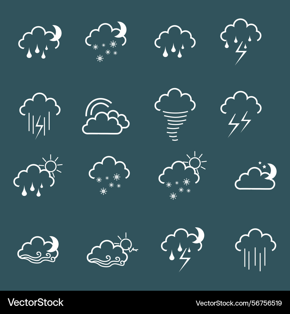 Clouds icons set of in different form Clouds icons set of in different form Vector Image