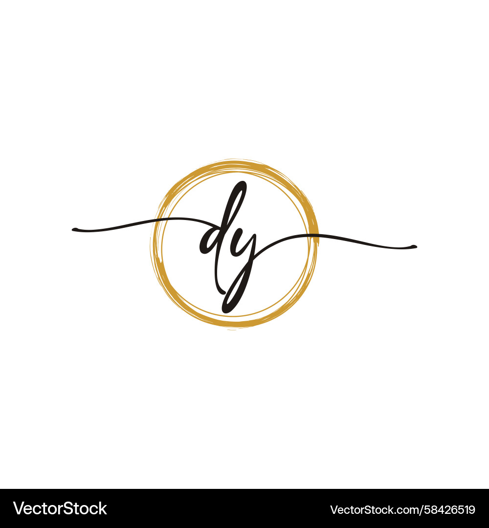 Elegant Script Initial Logo Template Vector Image