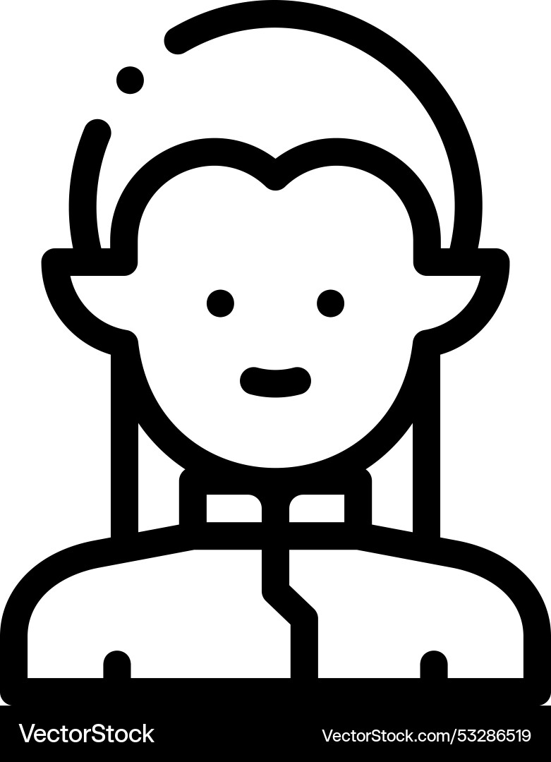 Elf icon thin linear style design isolated Elf icon thin linear style design isolated vector image