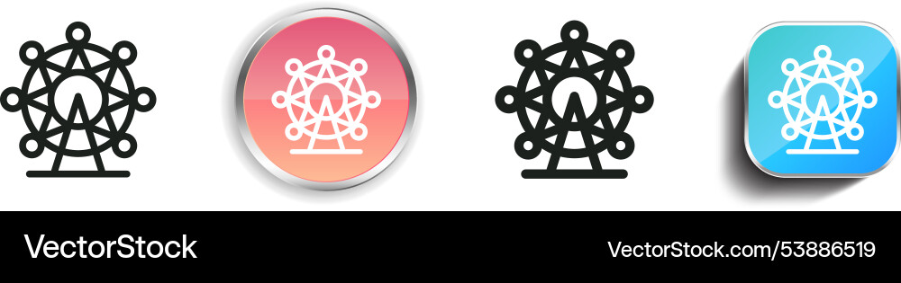 Ferris wheel icon thin linear regular and button Vector Image