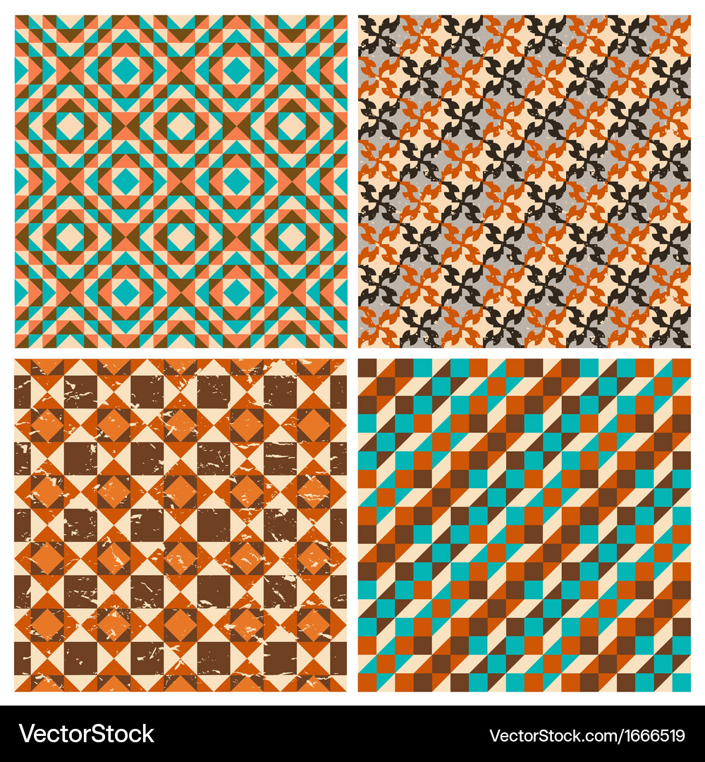 Geometric Retro Patterns Vector Image