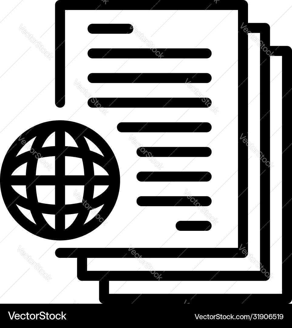 Global science files icon outline style Vector Image