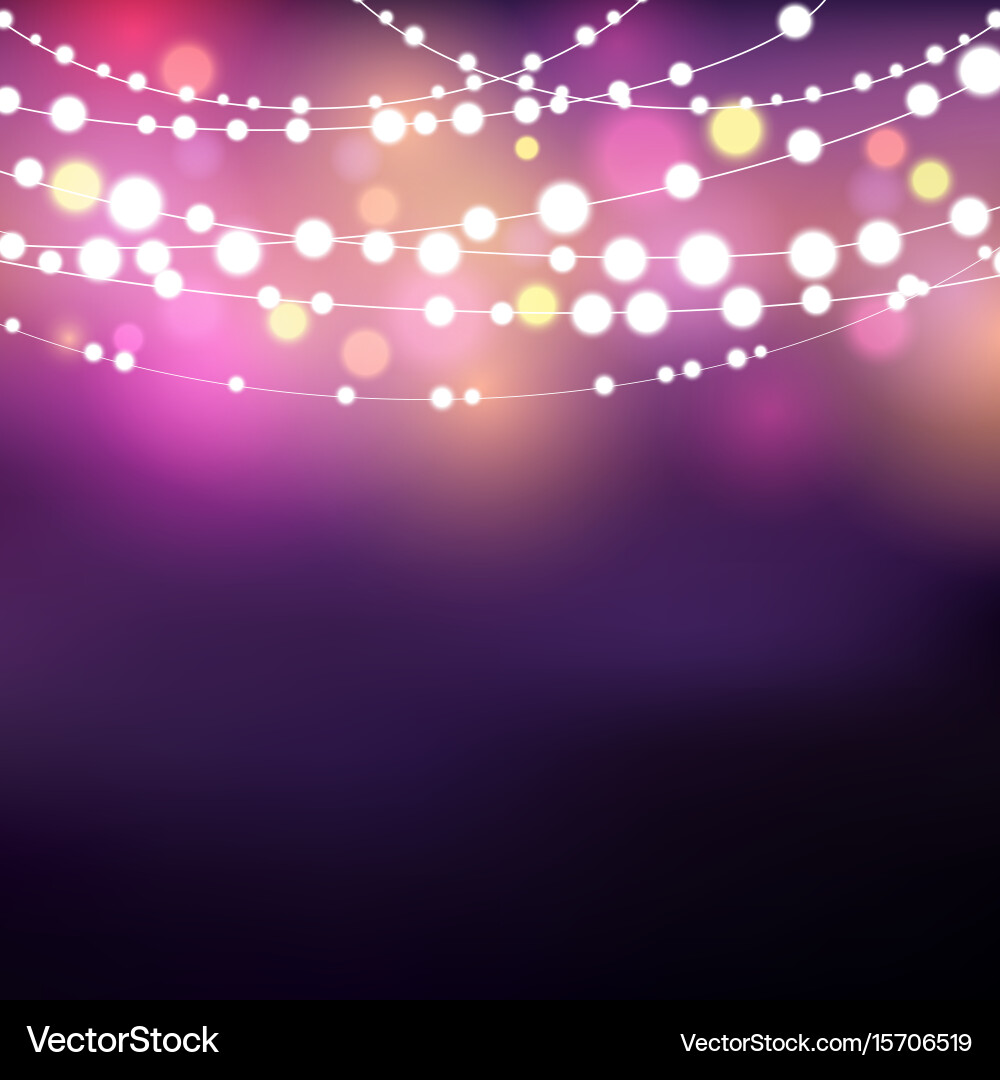 Glowing String Lights Background vector image