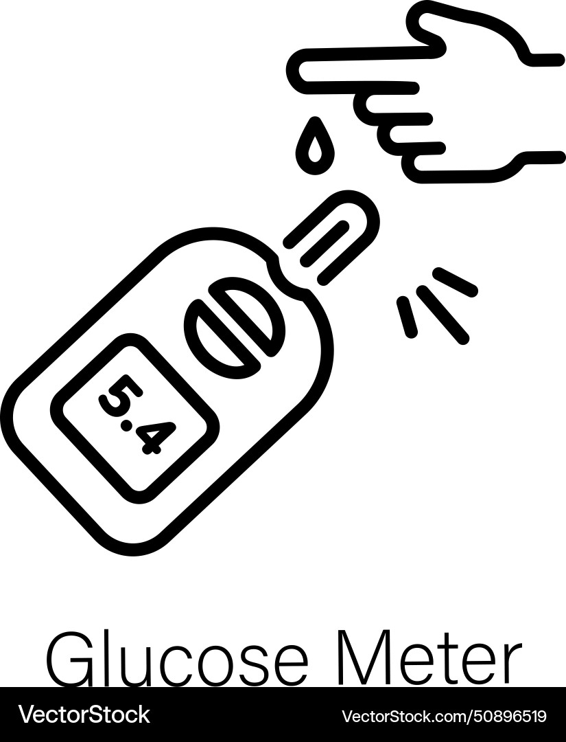 Glucose meter Royalty Free Vector Image - VectorStock