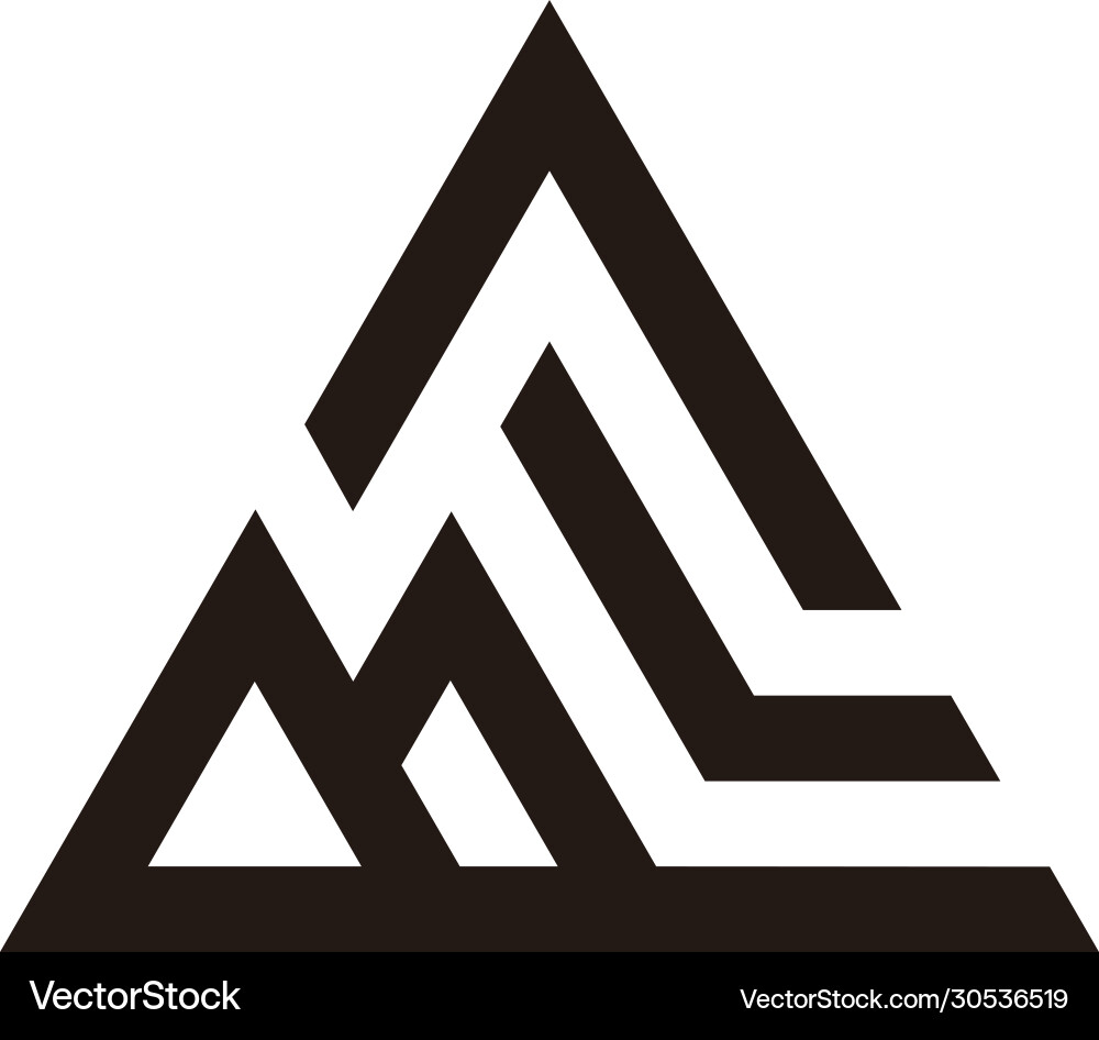 ML Logo - Simple Triangle Lines Vector Image