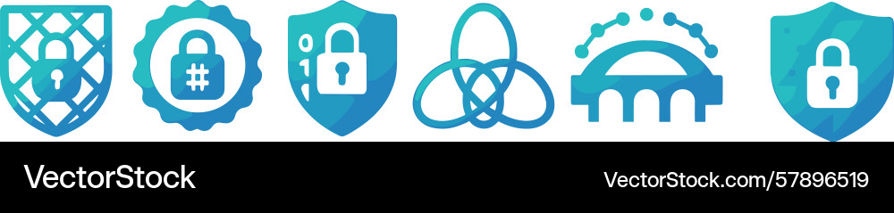 Security icons showcasing various design concepts Security icons showcasing various design concepts vector image