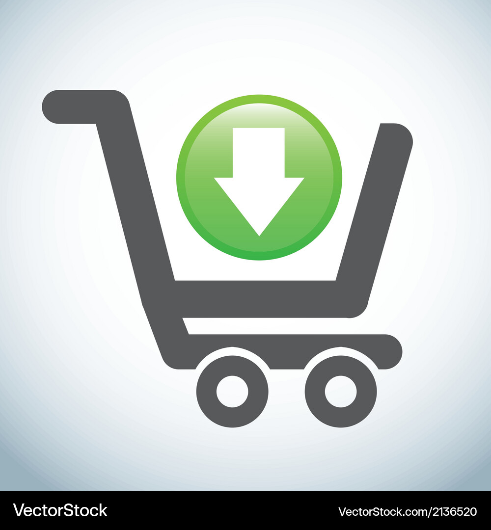 Add to cart over gray background Vector Image