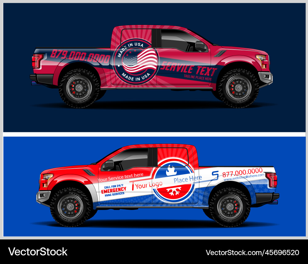 Cargo Van Wrap Vehicle Graphics Vector Image