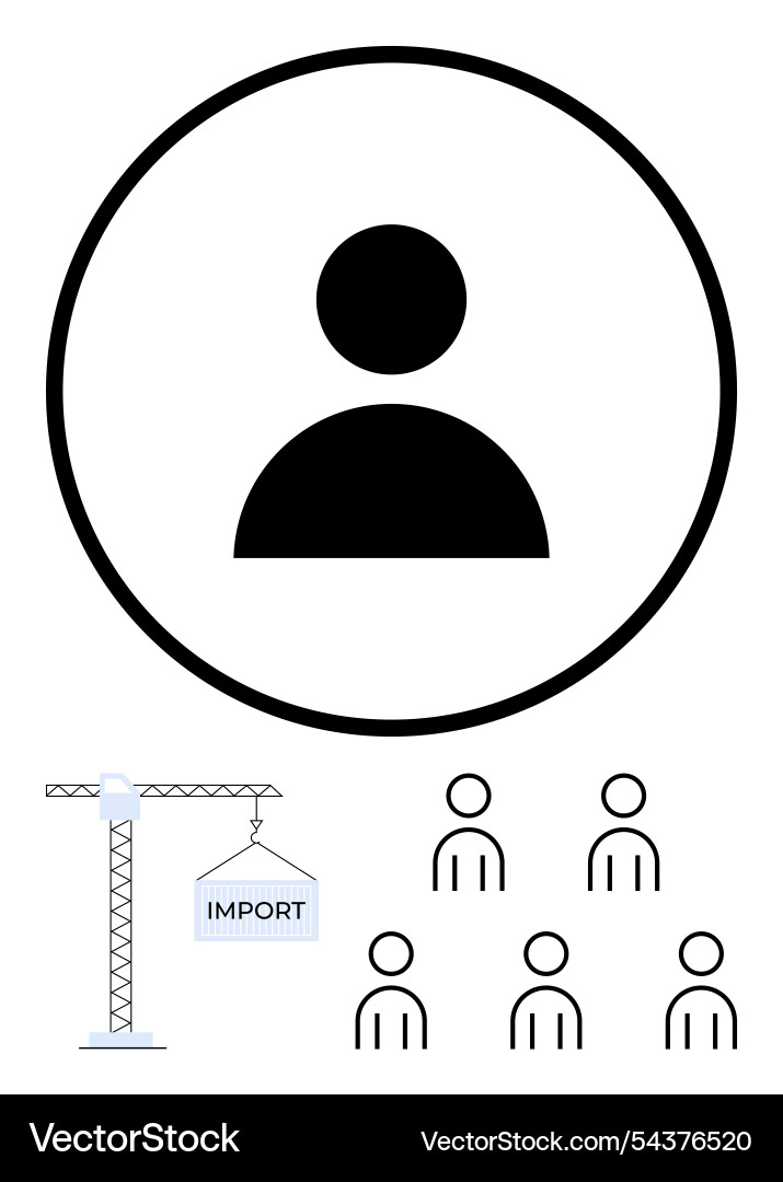 Conceptual visual on user import process using Vector Image