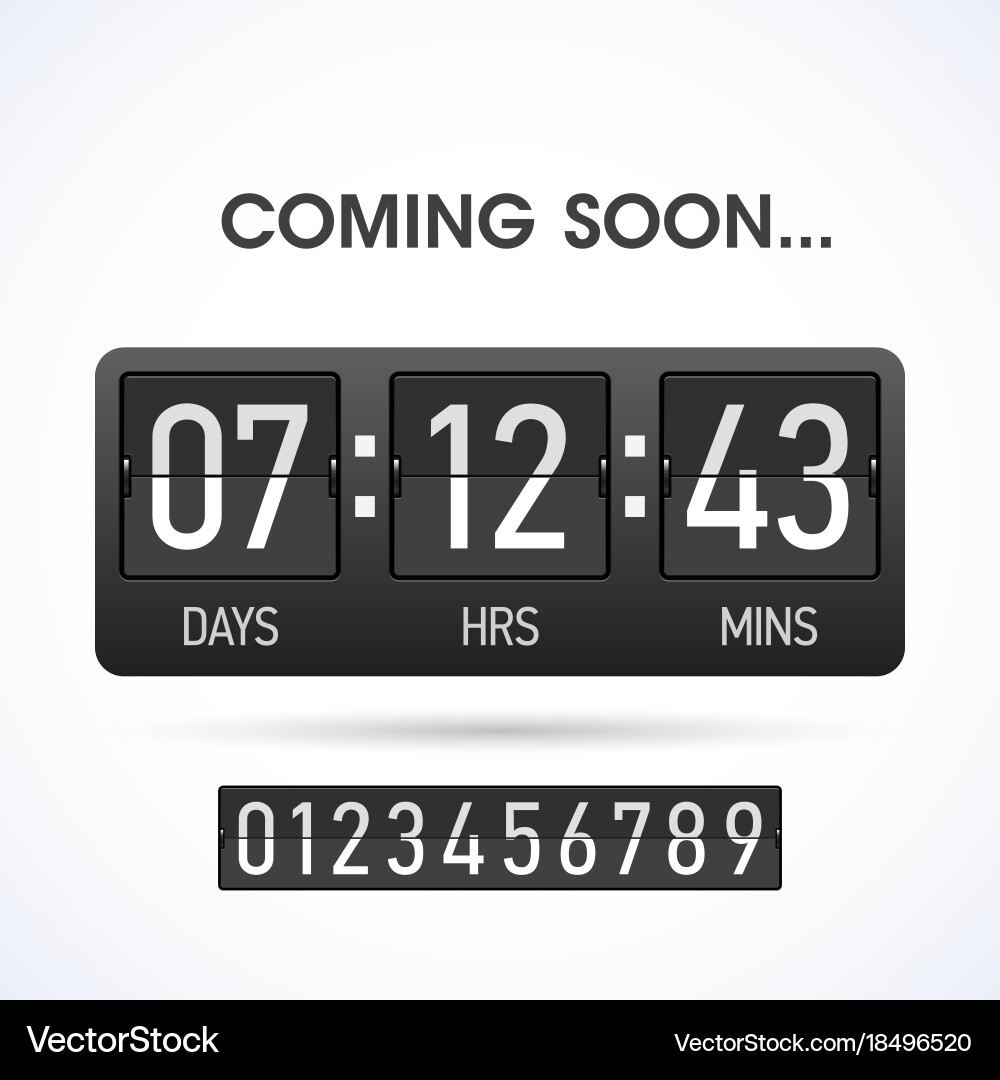 Countdown Timer Website Template vector image