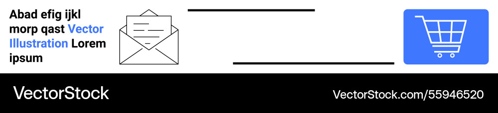 Email message sent to shopping cart representing e Email message sent to shopping cart representing e Vector Image