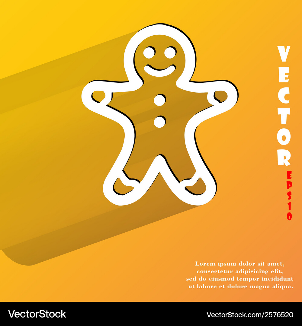 Gingerbread flat modern web button with long Vector Image