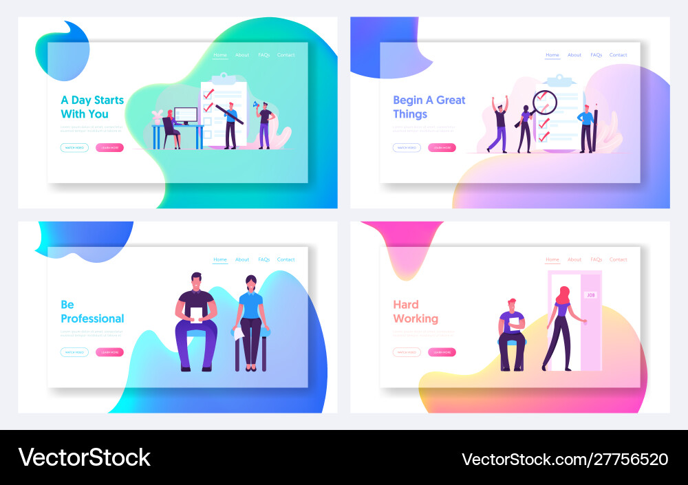 Job interview and checklist schedule website Job interview and checklist schedule website vector image