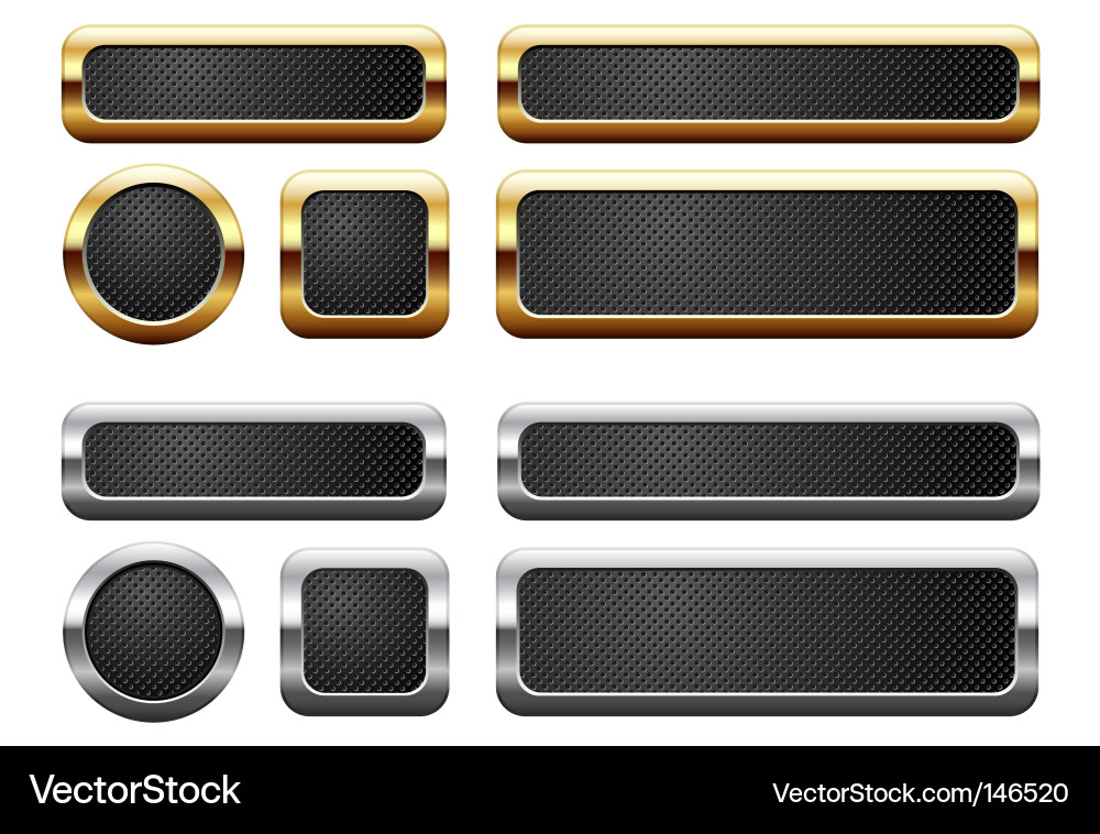 Metallic buttons Royalty Free Vector Image - VectorStock