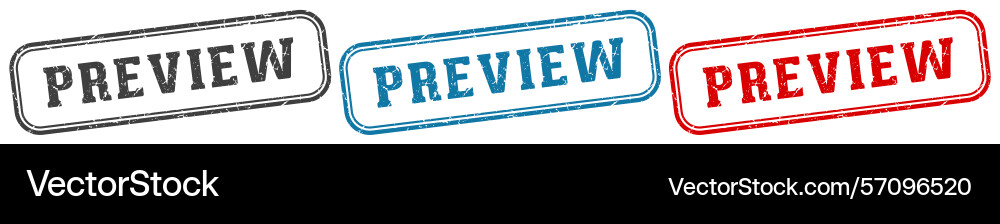 Preview stamp rectangular set Vector Image
