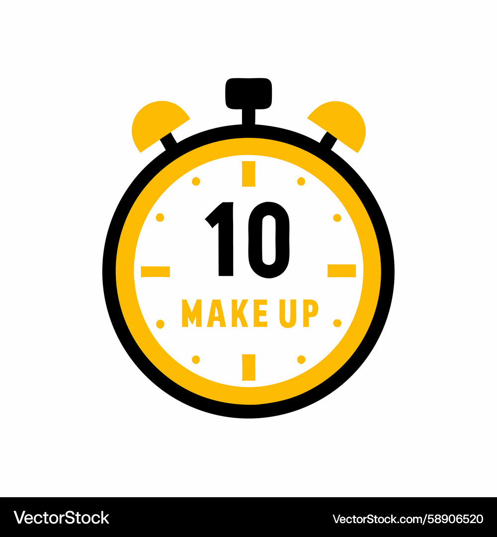 Retro Alarm Clock - Number 10 Vector Image