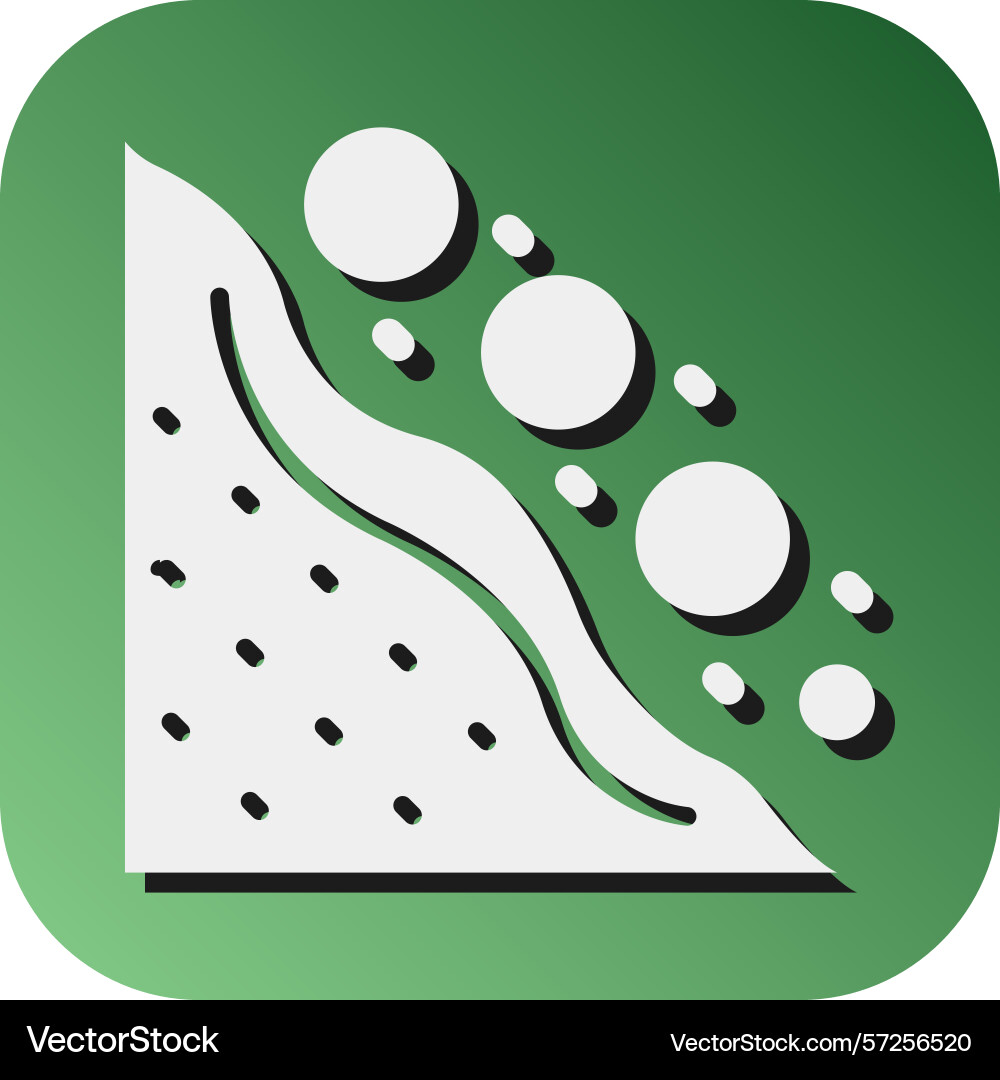 Snowslide glyph gradient background icon Vector Image