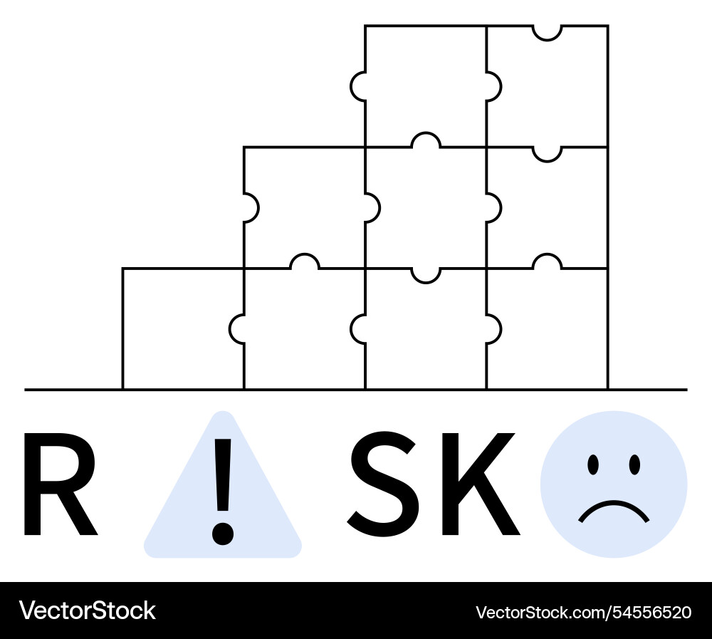 Stacked puzzle pieces with letters r s k Stacked puzzle pieces with letters r s k vector image