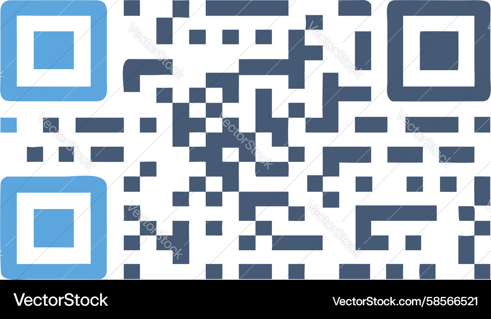 Abstract Pixelated QR Code Vector Image