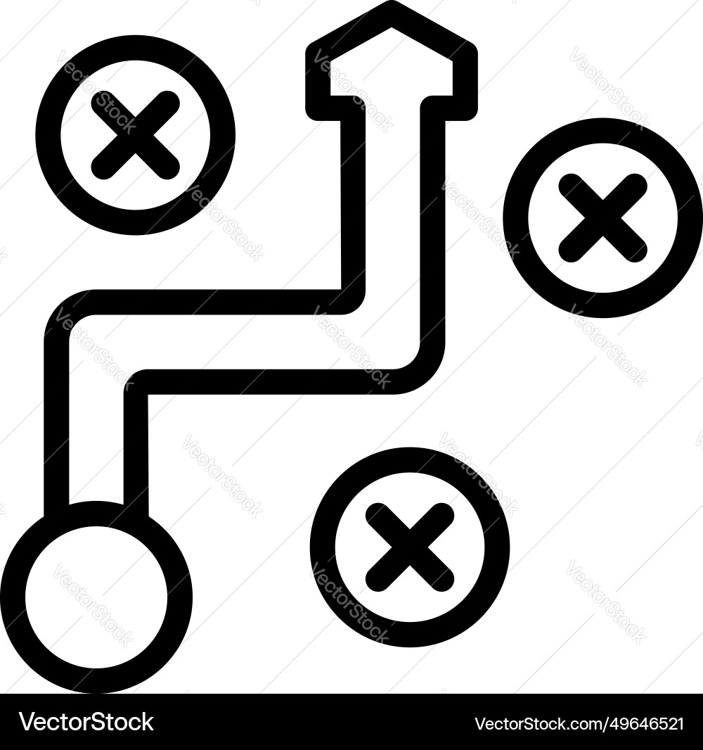 Avoid wrong decisions icon outline problem Vector Image