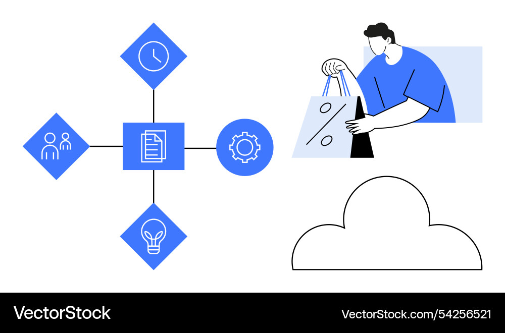 Digital workflow integration with time management Digital workflow integration with time management vector image