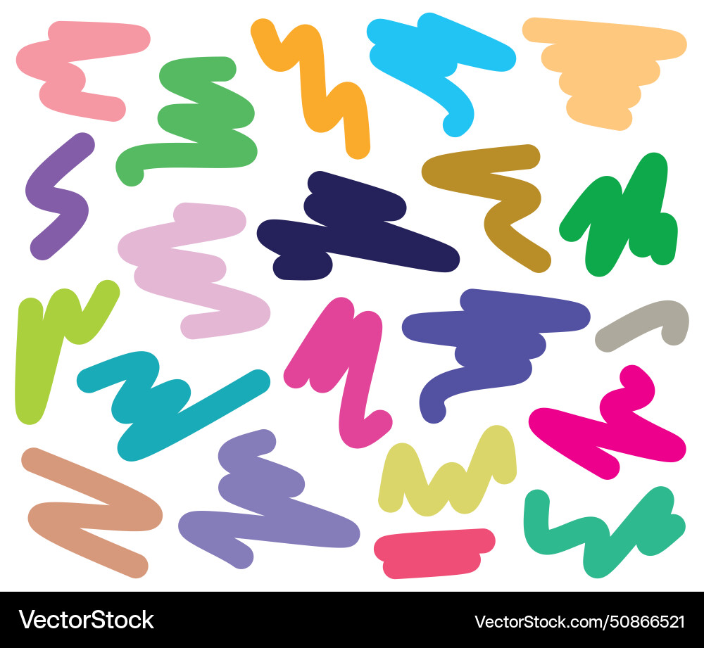 Doodle hand drawn marker line strokes Doodle hand drawn marker line strokes vector image