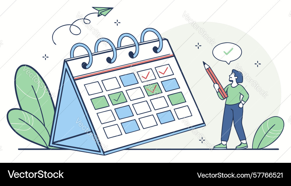 Event planning and scheduling with digital vector image