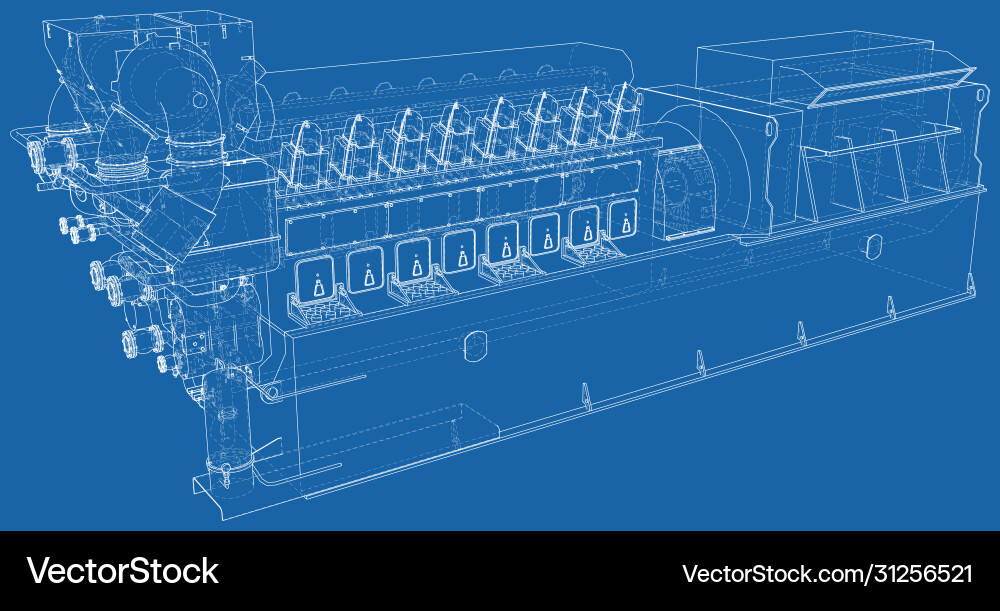 Generator Diesel und Gas Industrie elektrische Generator Diesel und Gas Industrie elektrische vektorbild