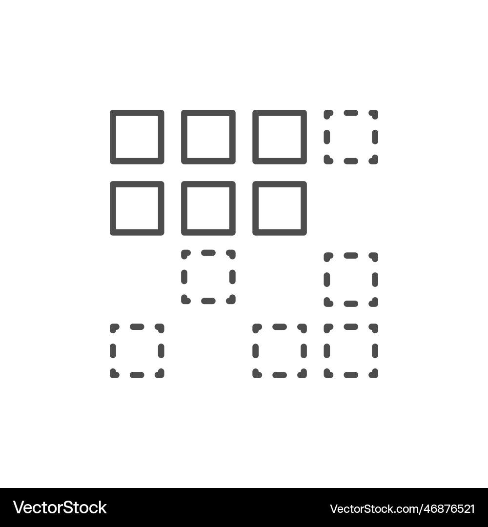 Grouping objects line outline icon Grouping objects line outline icon vector image