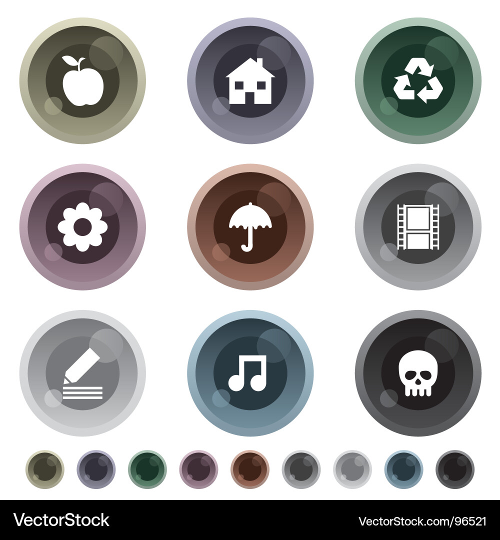 Icon Buttons Collection Vector Image