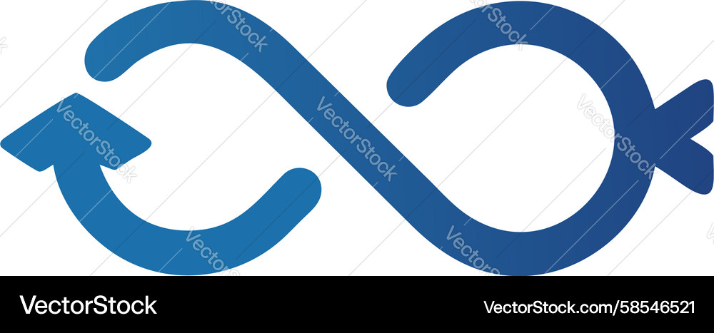 Infinity Loop with Arrows - Cycle Symbol Vector Image