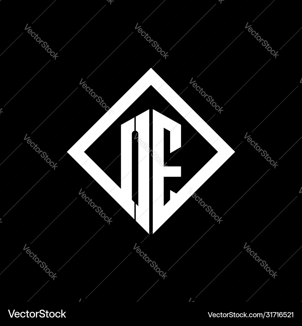 Oe logo monogram with square rotate style design vector image