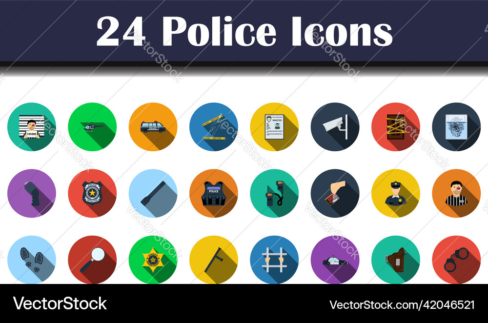Police icon set Police icon set vector image
