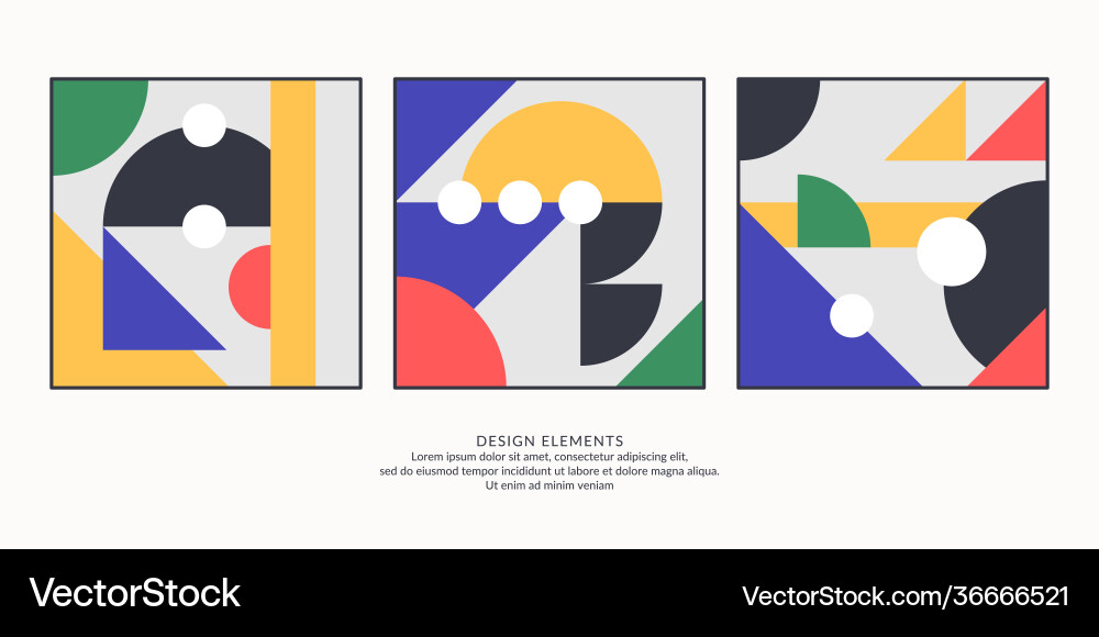 Retro Geometric Patterns Vector Image