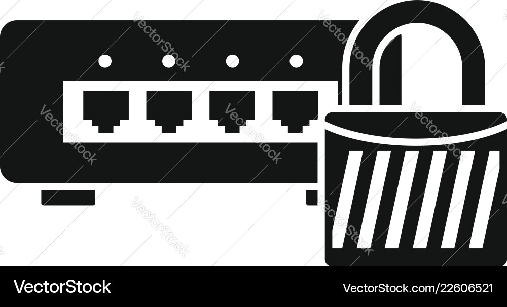 Router protected icon simple style Vector Image