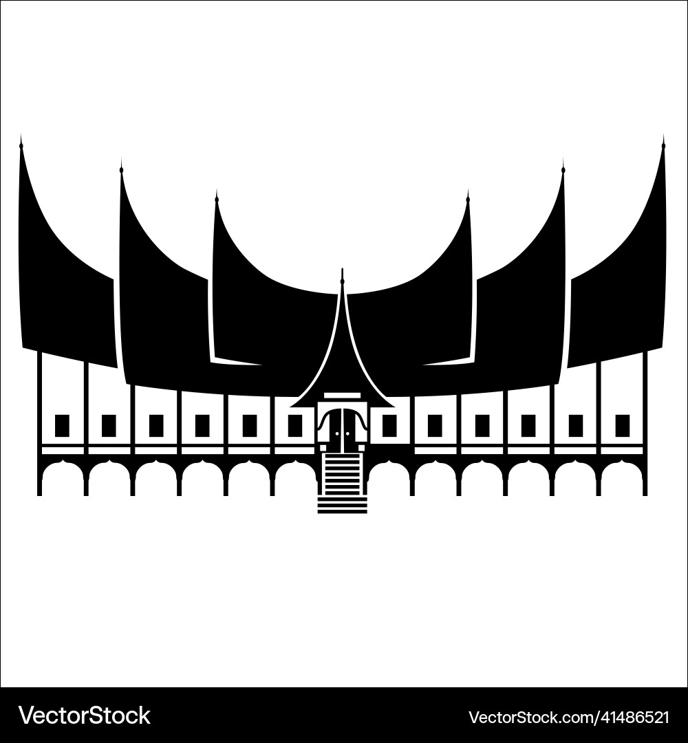 Rumah gadang Royalty Free Vector Image - VectorStock