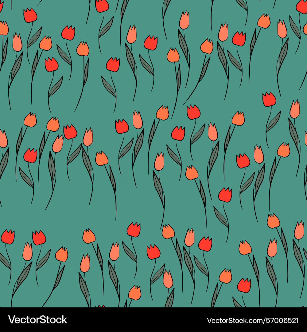 Spring colorful with tulips vector image