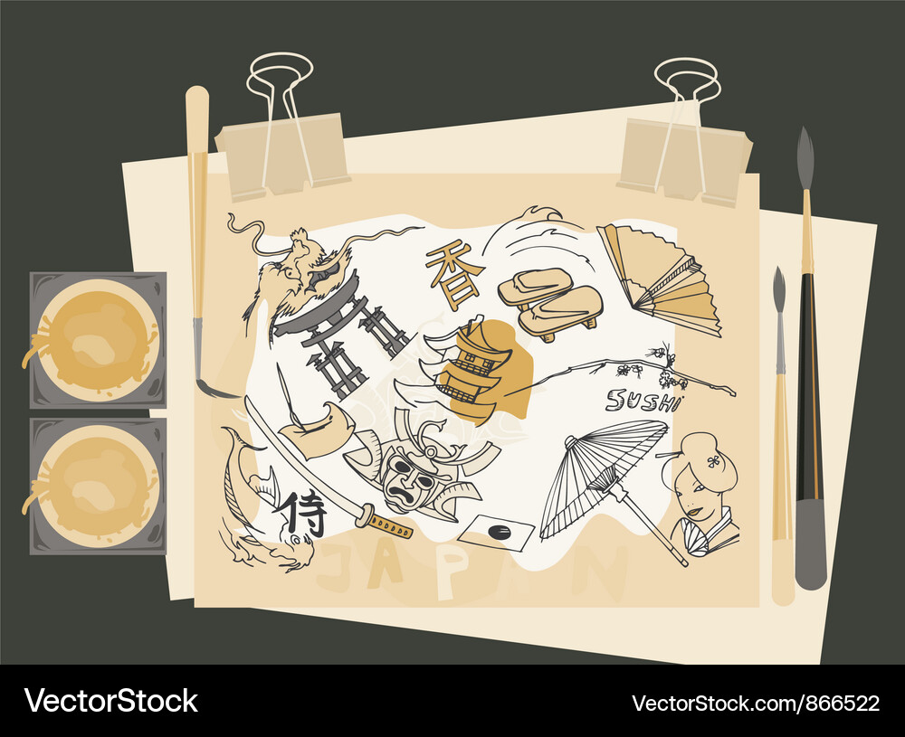 Abstract with doodles Vector Image